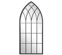 Beliani Miroir Mural au Style Gothique 50 x 115 cm avec Cadre Décoratif en Verre et Métal Noir pour Hall d'Entrée ou Salon