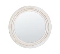 Beliani Miroir Mural Blanc Cassé en Métal 60 cm Pièce d'Accent Glamour Ronde Delicias
