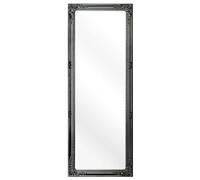 Beliani Miroir Mural de Forme Rectangulaire 130 x 50 cm avec Cadre Cadre Ornement Baroque en Plastique Noir pour Salon ou Chambre