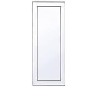 Beliani Miroir Mural de Forme Rectangulaire 130 x 50 cm avec Cadre Fin en Métal Argenté pour Hall d'Entrée et Chambre Moderne