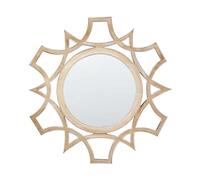 Beliani Miroir Mural Décoratif Rond Moderne ø 60 cm Fait à la Main Bois de Sapin Clair Zapopan