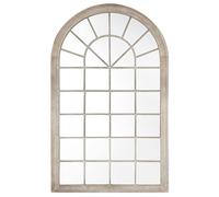 Beliani Miroir Mural en Forme de Fenêtre avec Cadre Beige en Métal pour Salon Entrée ou Salle à Manger