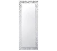 Beliani Miroir Mural Glamour avec Cadre en Plastique Couleur Argentée Brillant de Forme Rectangulaire 50 x 130 cm