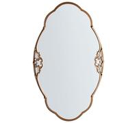 Beliani Miroir Mural Glamour Vintage avec Cadre en Métal Accessoire Décoratif Doré Epannes