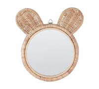 Beliani Miroir Mural Moderne Boho Oreilles d'ours Rond ø 20cm Rotin Naturel Ashanti