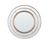 Beliani Miroir Mural Rond à Suspendre Design Moderne Doré Cadre à 2 Epaisseurs Belchite