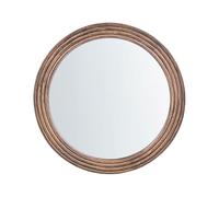Beliani Miroir Mural Style Rustique avec Cadre en Bois de Paulownia Accessoire Décoratif Marron Banne