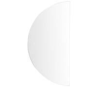 Beliani Miroir Mural Suspendu Argenté à LED 60 x 120 cm Forme Demi Ronde Minimaliste Loue