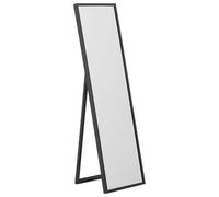 Beliani Miroir sur Pieds au Style Classique Cadre de Forme Rectangulaire en Plastique Noir 140 x 40 cm pour Chambre ou Cabine d'Essayage