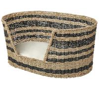 Beliani Niche en Herbier Marin Ton Naturel 65 x 44 cm avec Coussin pour Animaux de Compagnie Durban