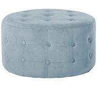 Beliani Ottoman 30 x 55 cm Rond Chesterfield en Velours Gris Foncé Rembourré Chic Tampa