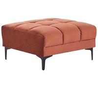 Beliani Ottoman en Velours Capitonné Rectangulaire Rouge Alnes
