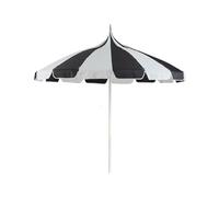 Beliani Parasol de Jardin 245 cm en Aluminium Tissu Polyester Blanc et Noir Minoa