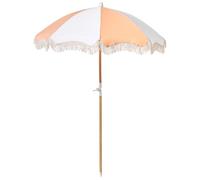 Beliani Parasol de Jardin Rétro ⌀ 150 cm Mât en Bois et Tissu
