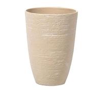 Beliani Petit Cache-Pot Beige en Forme de Vase 35 x 35 x 50 cm Robuste en Pierre et Polyrésine, Pot de Fleurs Idéal pour Extérieur et Intérieur