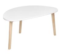 Beliani Petite Table Basse Style Scandinave Pieds en Bois de Pin Plateau en MDF Blanc Fly