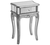 Beliani Petite Table Console Argentée Effet Miroir en Verre et MDF avec Tiroir de Style Glamour pour Intérieur Classique, Vintage ou Moderne