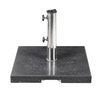 Beliani Pied de Parasol Carré Moderne 45 x 45 cm en Granit Noir et Acier INOX Ceggia