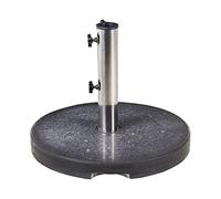 Pied de Parasol Rond Moderne ⌀ 45 cm en Granit Noir et Acier Inox Ceggia