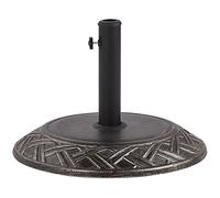 Pied de Parasol Socle 50 cm de Diamètre en Béton Marron Vieilli avec Ornements Décoratifs Idéal comme Support pour Parasol de Jardin Beliani