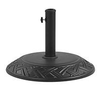 Pied de Parasol Socle 50 cm de Diamètre en Béton Noir avec Ornements Décoratifs Idéal comme Support pour Parasol de Jardin Beliani