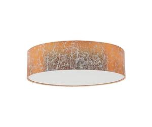 Beliani Plafonnier Lampe Suspension Cuivré Ronde en Tissu Coton E14 Max 25W Design Moderne et Élégant pour Salon ou Salle à Manger Glamour et Chic
