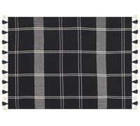Beliani Plaid Rectangulaire 130 x 170 cm Coton Motif en Damier Noir Kulac