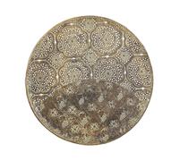 Beliani Plateau de Sevice Décoratif Rond 49 cm en Métal Doré Vieilli Accessoire pour Salon Cuisine ou Salle à Manger au style Rétro et Oriental