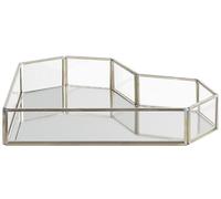 Beliani - Plateau de Service - Pontivy - en Verre et Acier Inox, Effet Miroir et
