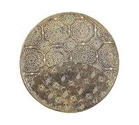 Beliani Plateau de Sevice Décoratif Rond 49 cm en Métal Doré Vieilli Accessoire pour Salon Cuisine ou Salle à Manger au style Rétro et Oriental