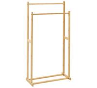 Beliani Porte-serviettes Marron Bambou Rails Salle Bain | Bois, Laqué, Assemblage partiel requis, Charge Max 2 kg, 45 x 21 x 84 cm