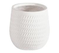 Beliani Pot à Fleurs Rond Motif Gaufré en Fibre d'argile Blanc Cassé ⌀ 19 cm Livadia