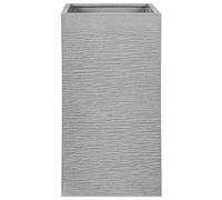 Beliani Pot à Plantes et Fleurs Gris en Fibres Résistantes aux Rayons UV 40 x 40 x 77 cm avec Trou de Drainage pour Jardin Terrasse au Design Moderne