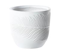 Beliani Pot de Fleurs Blanc Cassé en Fibres d'argile Rond Cache-Pot 35 x 35 x 33 cm Ftero