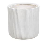 Beliani Pot de Fleurs Blanc Cassé en Fibres d'argile Rond Cache-Pot 37 x 37 x 37 cm Oreoi