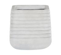Beliani Pot de Fleurs Cache-Pot Carré 28x28 cm Blanc Matières Résistantes Idéal pour Intérieur et Extérieur au Style Moderne et Scandinave