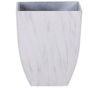 Beliani Pot de Fleurs Cache-Pot Carré 35 x 35 x 42 cm en Mélange de Pierre Effet Marbre Blanc Idéal pour Extérieur et Intérieur Glamour et Moderne