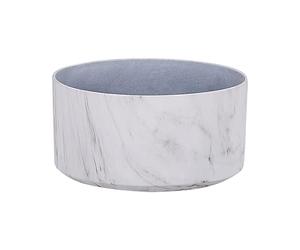 Beliani Pot de Fleurs Cache-Pot Rond 43 cm de Diamètre en Mélange de Pierre Effet Marbre Blanc Idéal pour Extérieur et Intérieur Glamour et Moderne