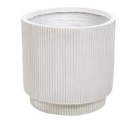 Beliani Pot de Fleurs Extérieur 37 x 37 x 37 cm en Fibre d'argile Blanc Cassé Daria