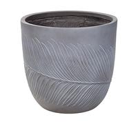 Beliani Pot de Fleurs Gris en Fibres d'argile Rond Cache-Pot 42 x 42 x 40 cm Ftero