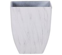 Beliani Pot de Fleurs Cache-Pot Carré 35 x 35 x 42 cm en Mélange de Pierre Effet Marbre Blanc Idéal pour Extérieur et Intérieur Glamour et Moderne