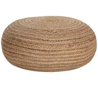 Beliani Pouf Beige Jute Rond Style Boho Tressage