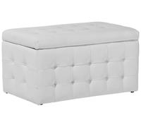 Beliani - Pouf Chesterfield en simili-cuir blanc MICHIGAN