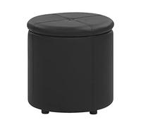 Beliani Pouf Coffre de Rangement Glamour 38 x 40 cm en Cuir PU Noir Maryland