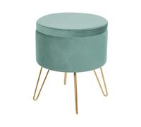 Beliani Pouf Coffre en Velours Vert Rangement Salon Assise Supplémentaire Silas