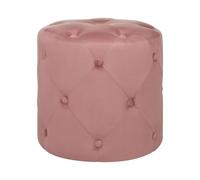 Beliani Pouf de Forme Repose-Pied Cylindrique Type Chesterfield en Velours Rose pour Salon ou Chambre Moderne