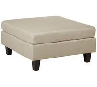 Beliani Pouf de Type Ottoman pour Canapé Modulable ou à Acheter Seul Tapissé en Tissu Beige de Qualité pour Salon Moderne et Scandinave