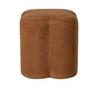 Beliani Pouf en Bouclé en Forme de Trèfle Accessoire Meuble de Salon Chambre Marron Doré Mancos