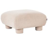 Beliani Pouf en Bouclé Modulaire Profil Bas Repose-Pieds Ottoman Beige Mjalbi