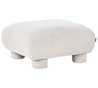 Beliani Pouf en Bouclé Modulaire Profil Bas Repose-Pieds Ottoman Blanc Cassé Mjalbi